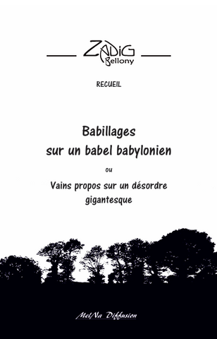 Couverture du recueil "Babillages sur un babel babylonien" de Zadig Bellony édité en novembre 2025